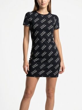 NWT Tommy Hilfiger Black Logo T-Shirt Dress XXS